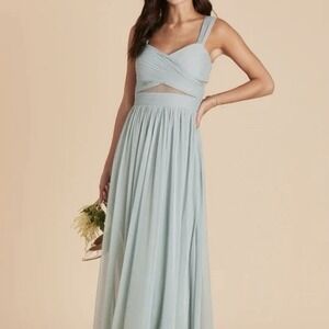 NWT Birdy Grey Elsye Gown Sea Glass Green Bridesmaid Dress XS Cutout Formal Prom